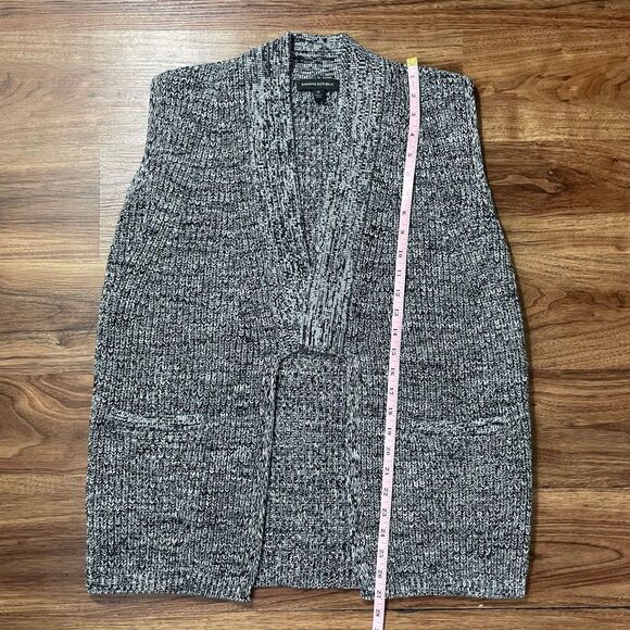 Banana Republic Cardigan Wool Open Front Sleeveless Gray Sweater Women's Size M - Picture 4 of 9